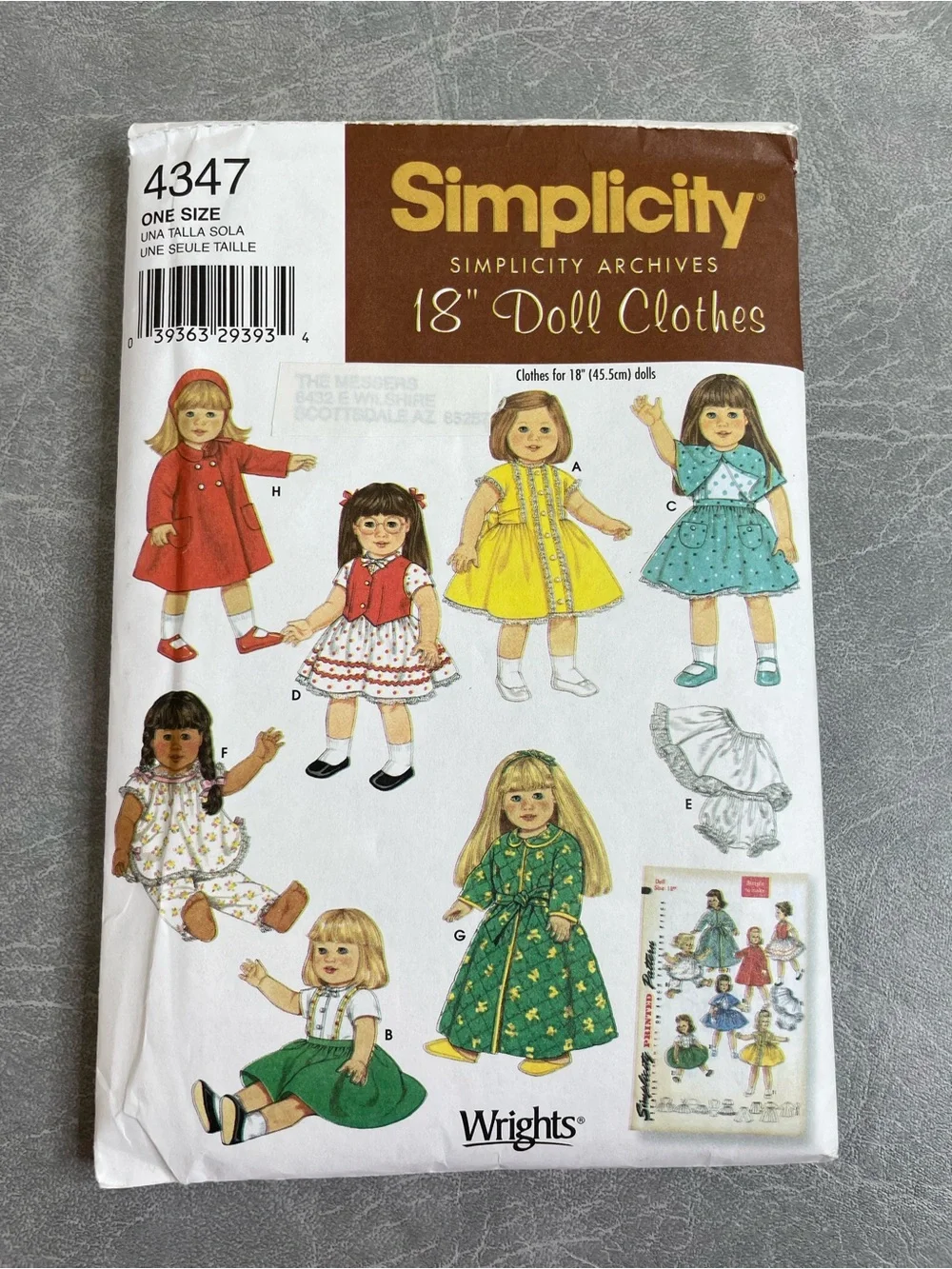 Vintage McCall's & Simplicity 18” Doll Clothes Pattern Pack #4066, M5019, & 4347
